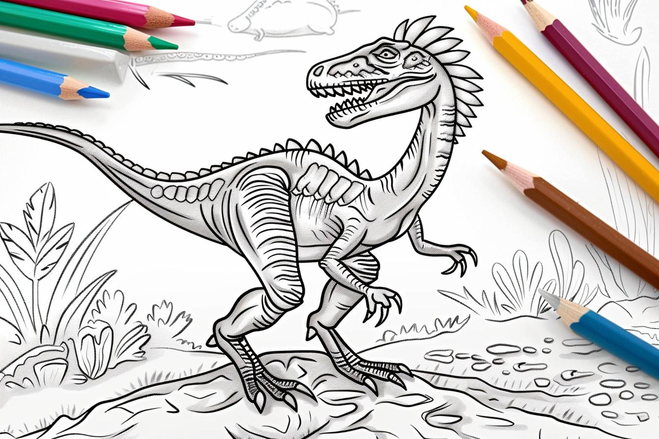 Free Printable PDF Dilophosaurus Coloring Pages