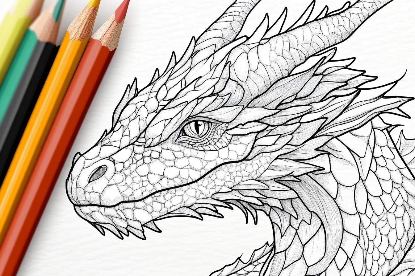 Dragon Realistc Coloring Pages Free Printable PDF Dragon Realistc Coloring Pages