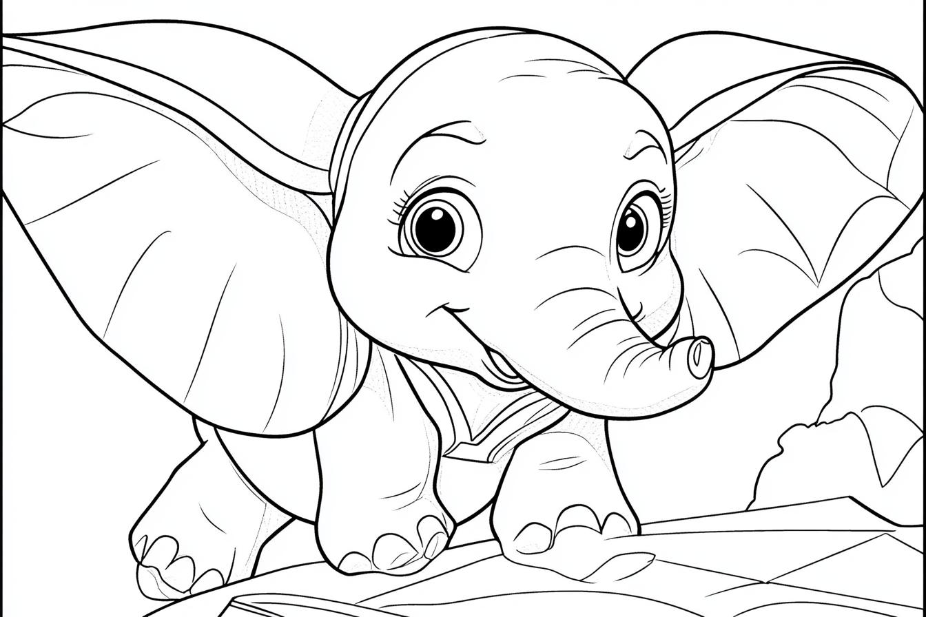 Dumbo Coloring Pages Free Printable PDF Dumbo Coloring Pages