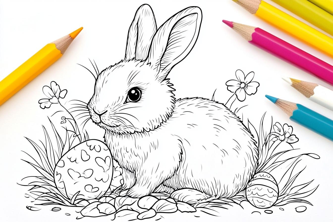 Easter Bunny Coloring Pages Free Printable PDF Easter Bunny Coloring Pages
