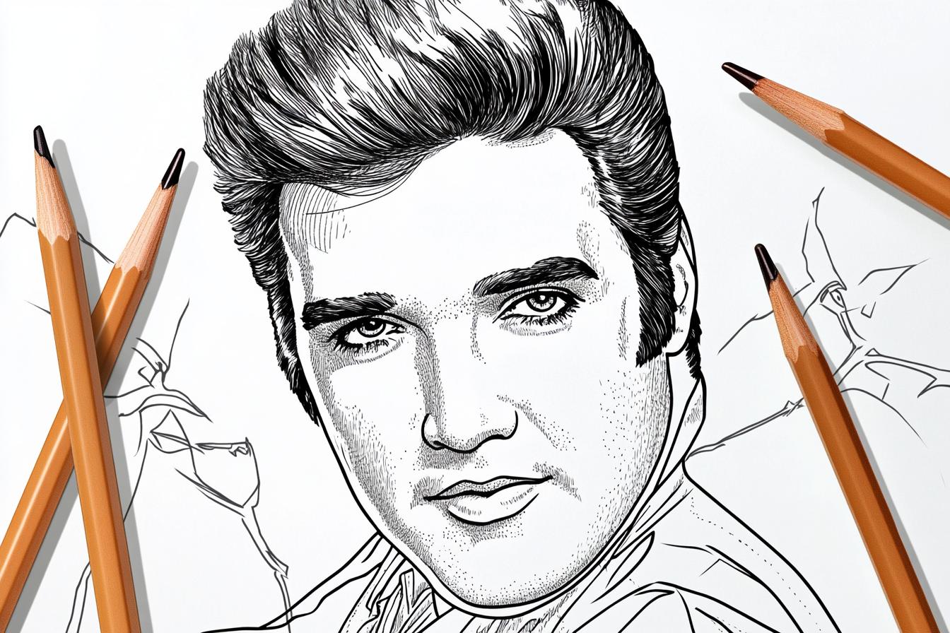 Free Printable PDF Elvis Coloring Pages