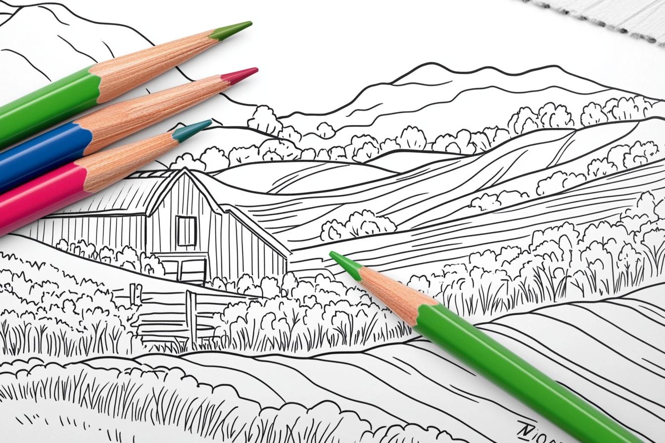 Free Printable PDF Farm Coloring Pages
