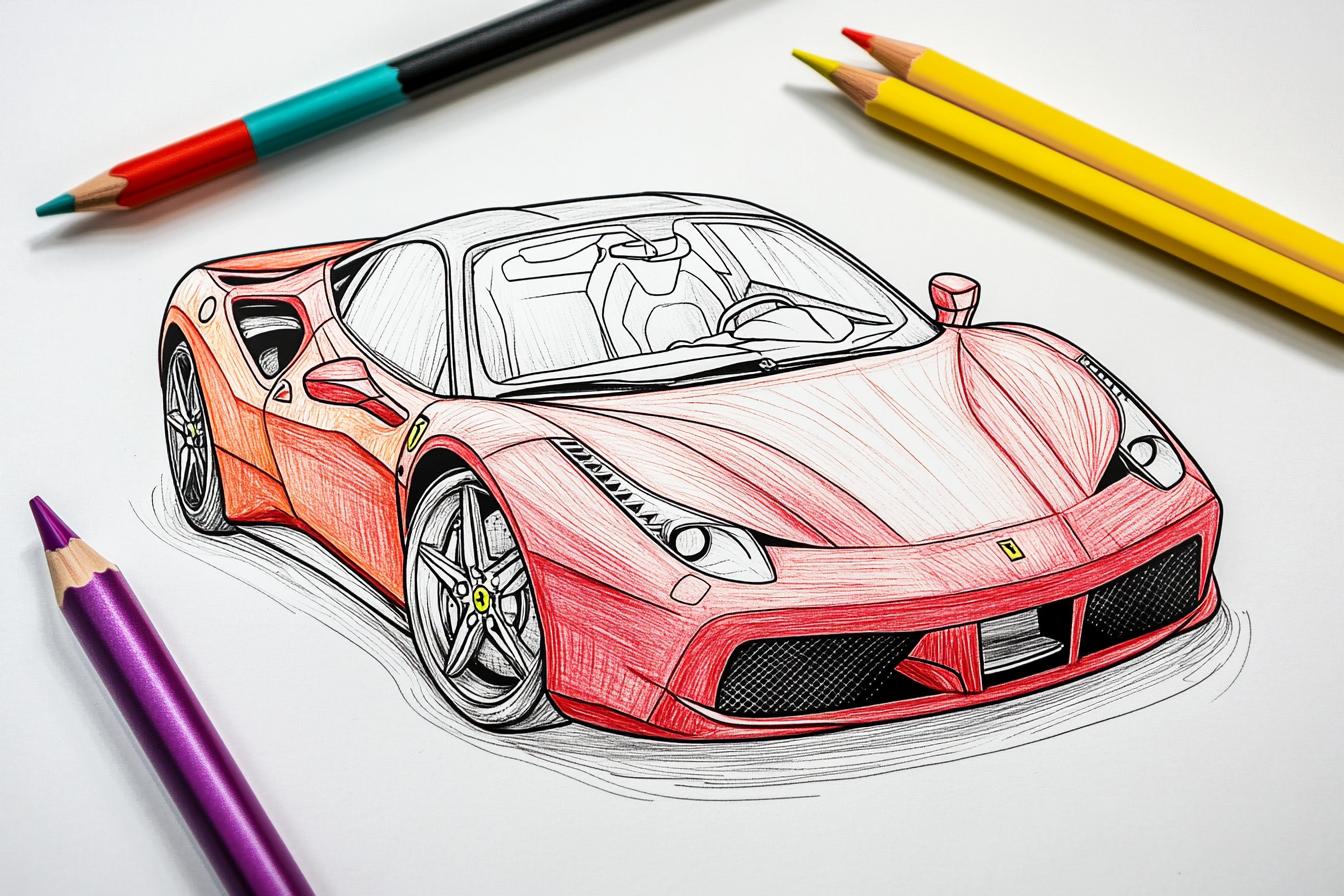 Ferrari Coloring Pages Free Printable PDF Ferrari Coloring Pages