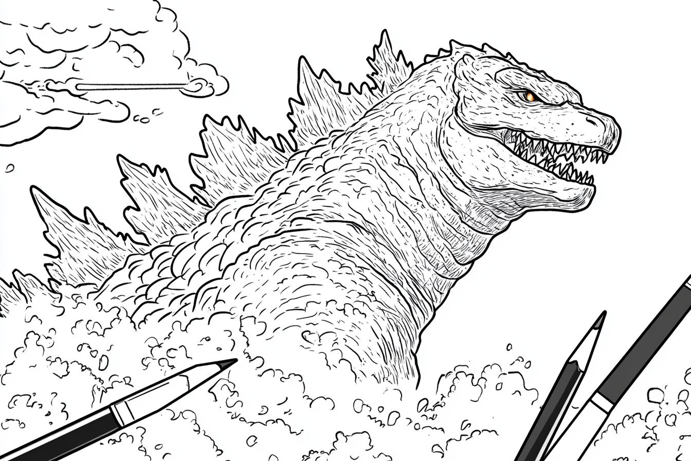 Free Printable PDF Godzilla Coloring Pages