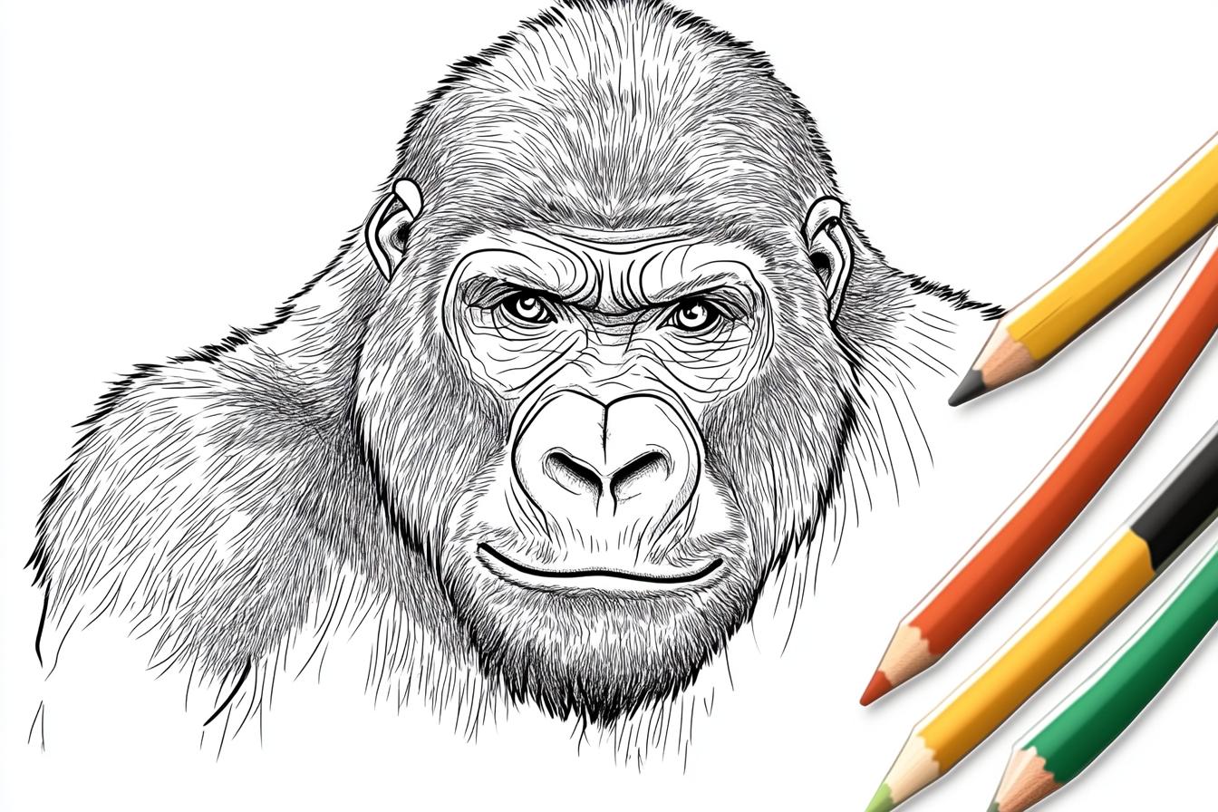 Gorilla Coloring Pages Free Printable PDF Gorilla Coloring Pages
