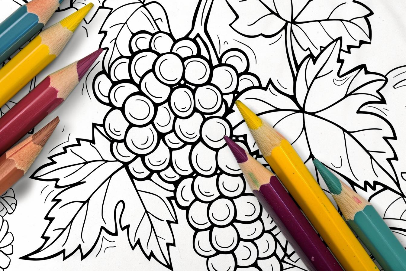 Grape coloring pages Free Grape coloring pages