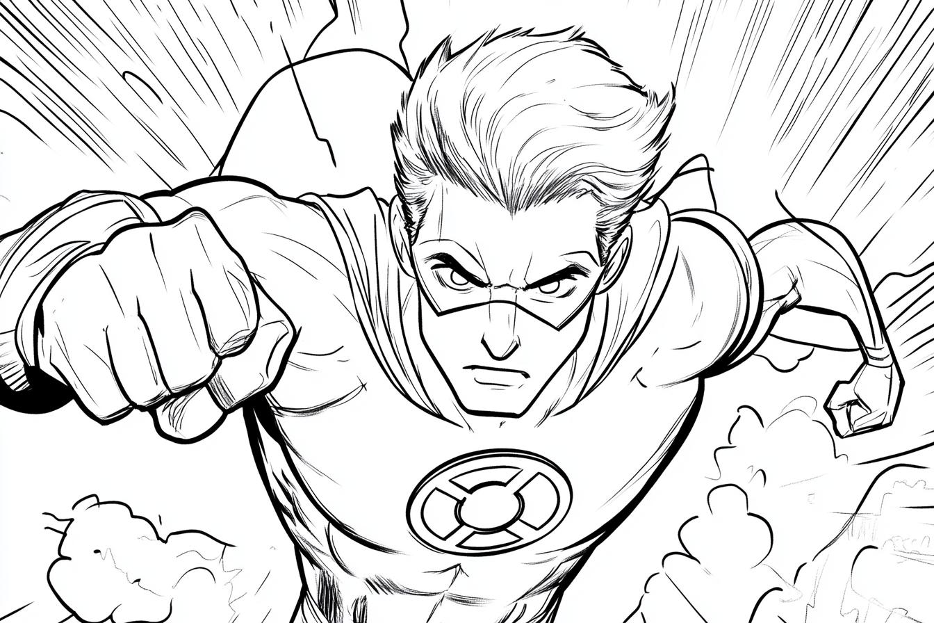Free Printable PDF Green Lantern Coloring Pages