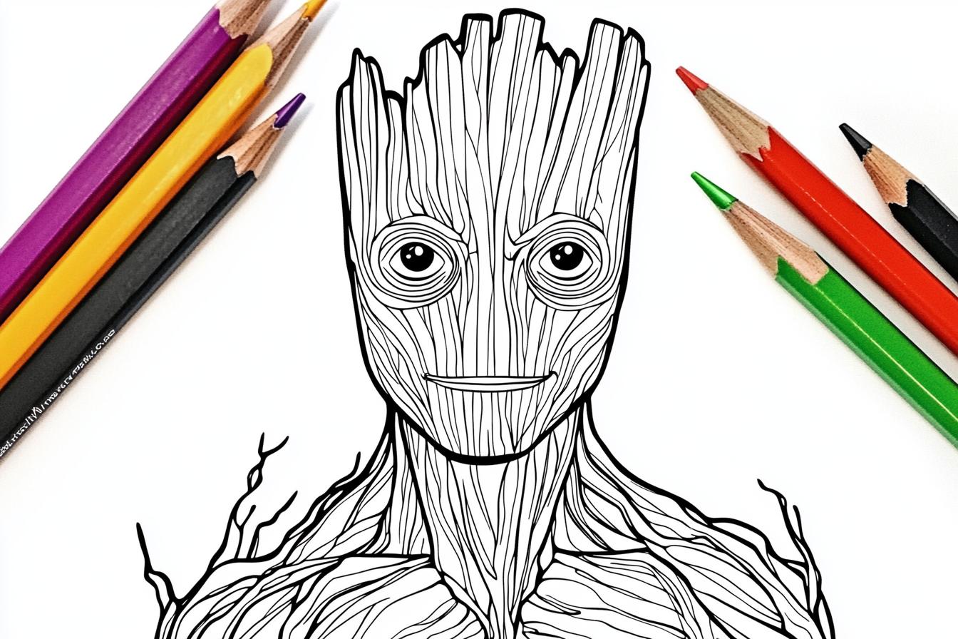 Free Printable PDF Groot Coloring Pages