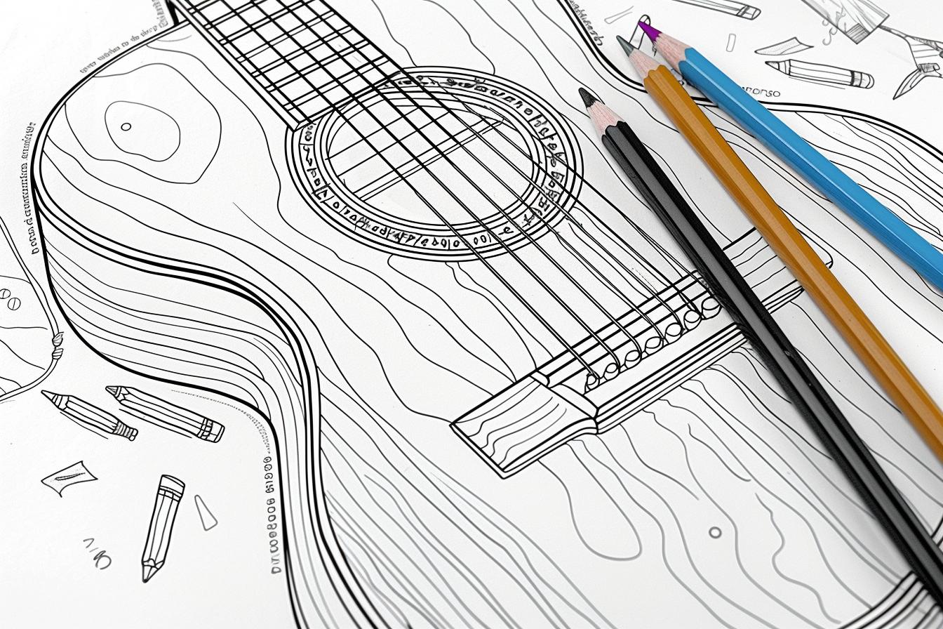 Guitar Coloring Pages Free Printable PDF Guitar Coloring Pages