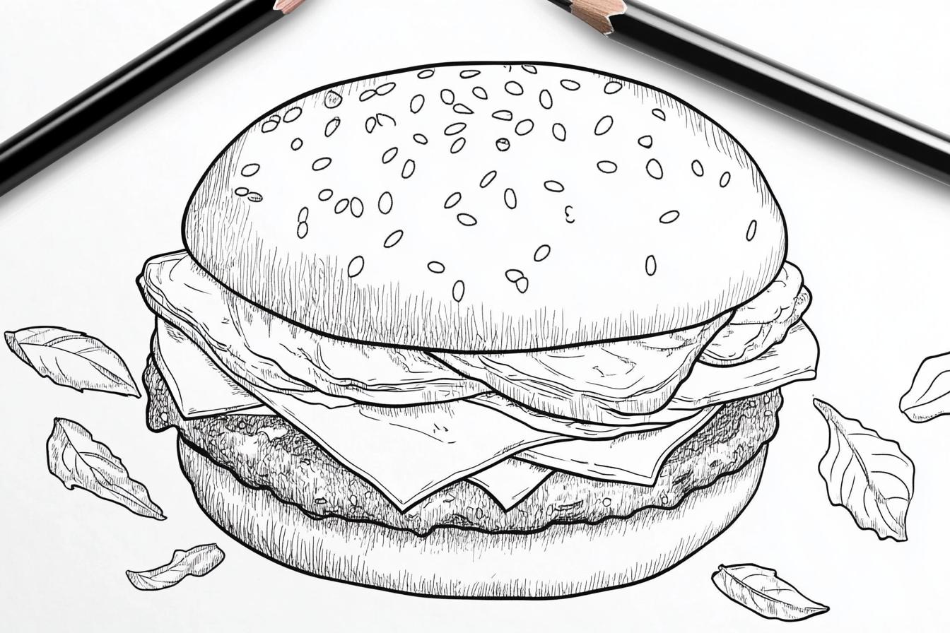 Hamburger Coloring Pages Free Printable PDF Hamburger Coloring Pages