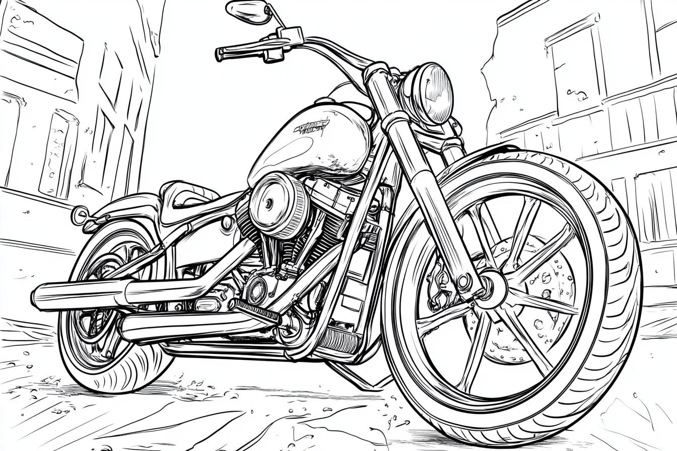 Harley Davidson Coloring Pages Free Printable PDF Harley Davidson Coloring Pages
