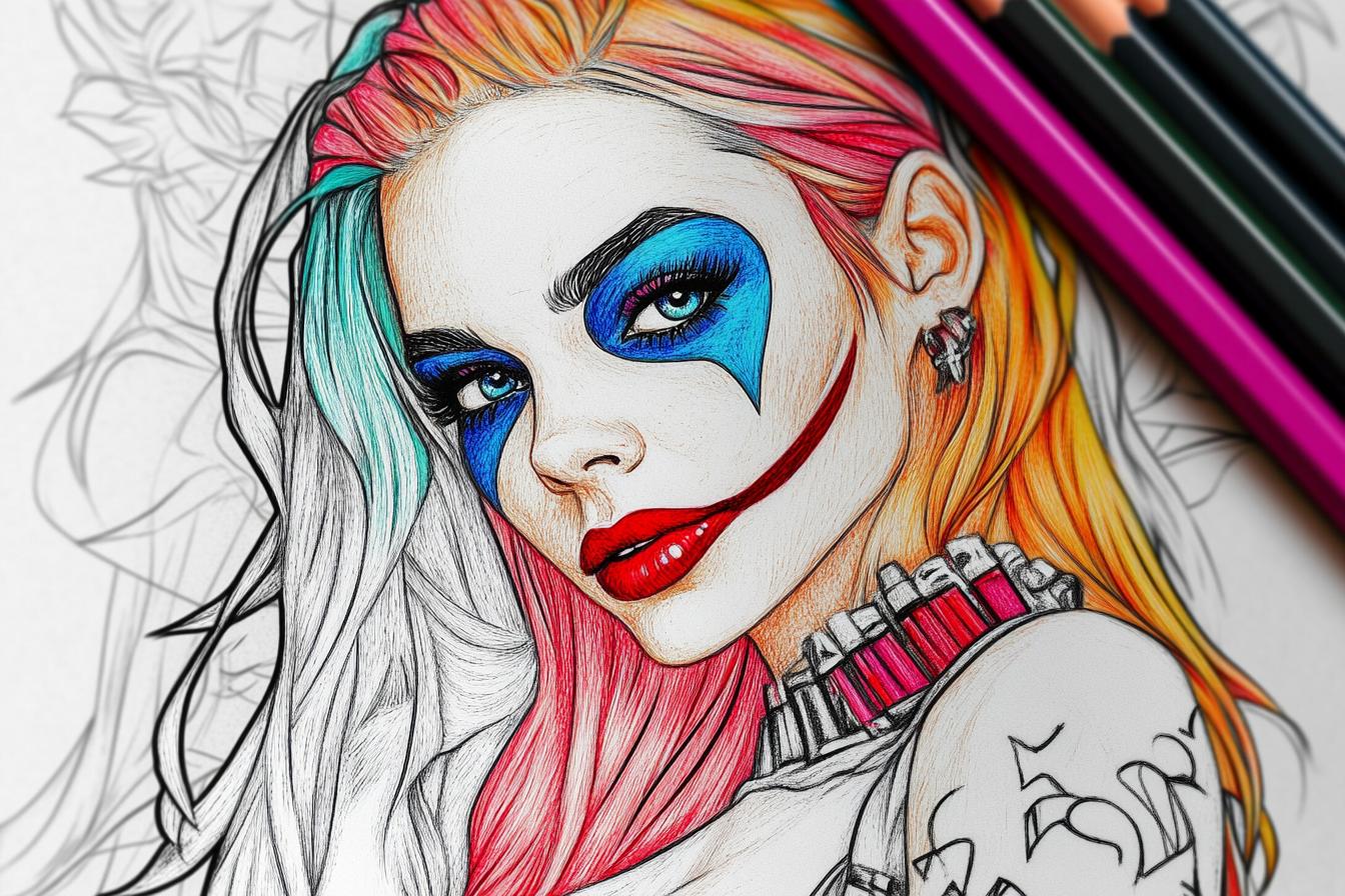 Harley Quinn Coloring Pages Free Printable PDF Harley Quinn Coloring Pages