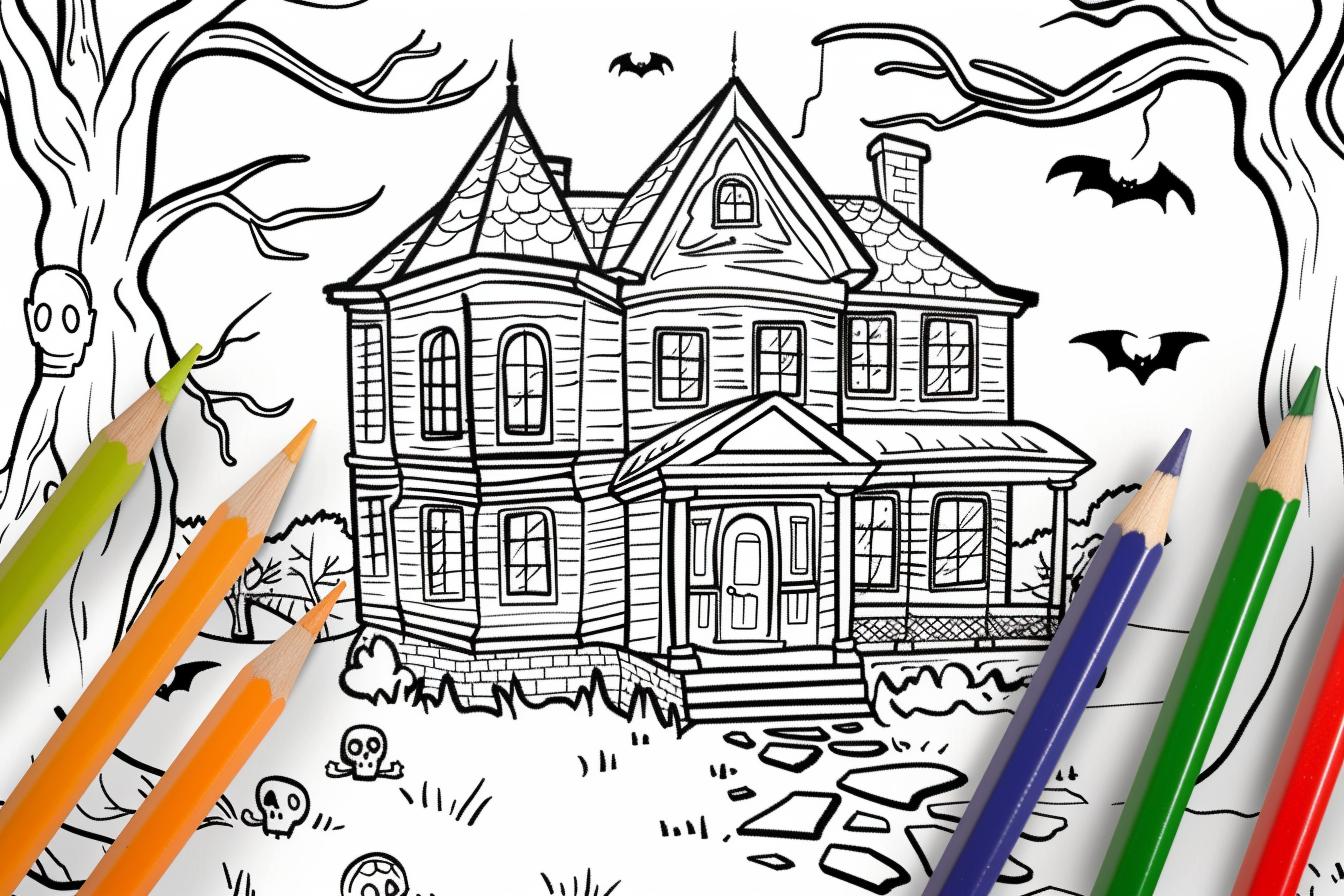 Haunted House Coloring Pages Free Printable PDF Haunted House Coloring Pages