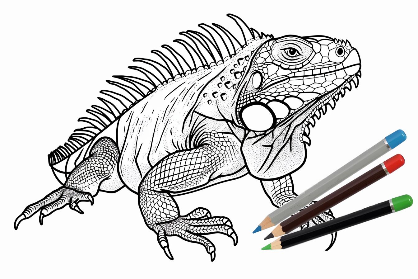 Iguana Coloring Pages Free Printable PDF Iguana Coloring Pages