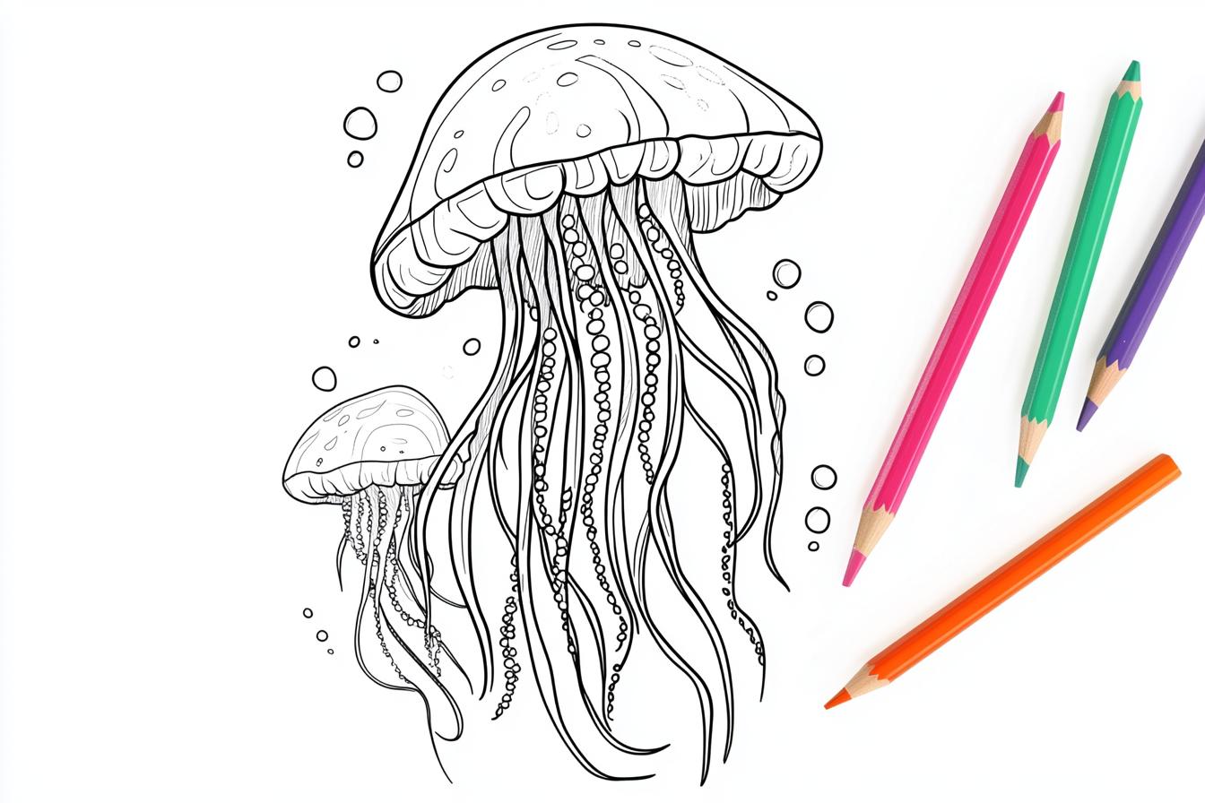 Jellyfish Coloring Pages Free Printable PDF Jellyfish Coloring Pages
