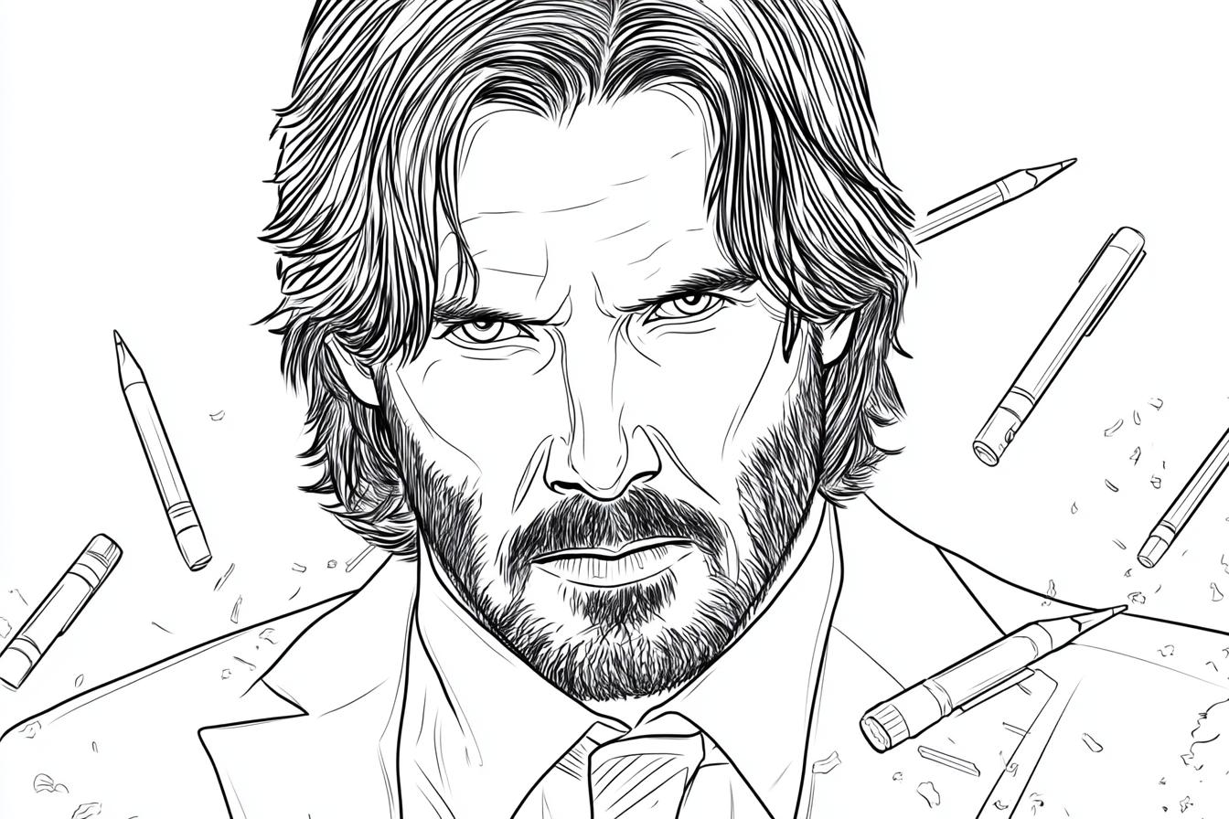 Free Printable PDF John Wick Coloring Pages