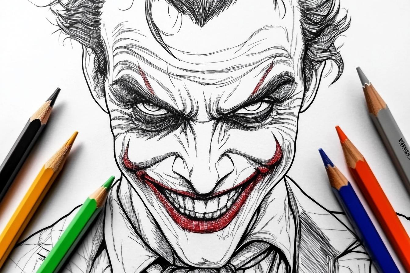 Joker Coloring Pages Free Printable PDF Joker Coloring Pages
