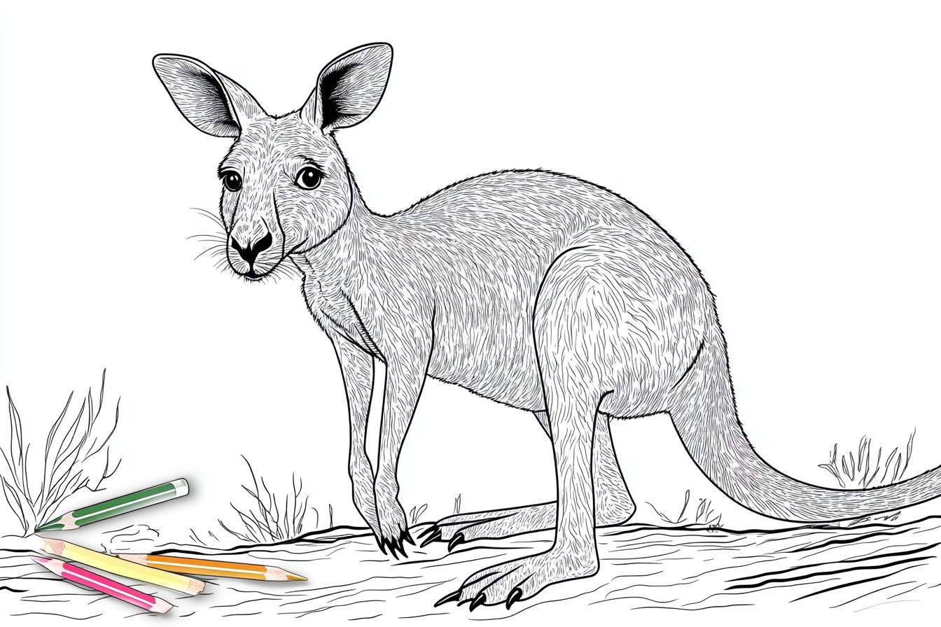 Kangaroo Coloring Pages Free Printable PDF Kangaroo Coloring Pages