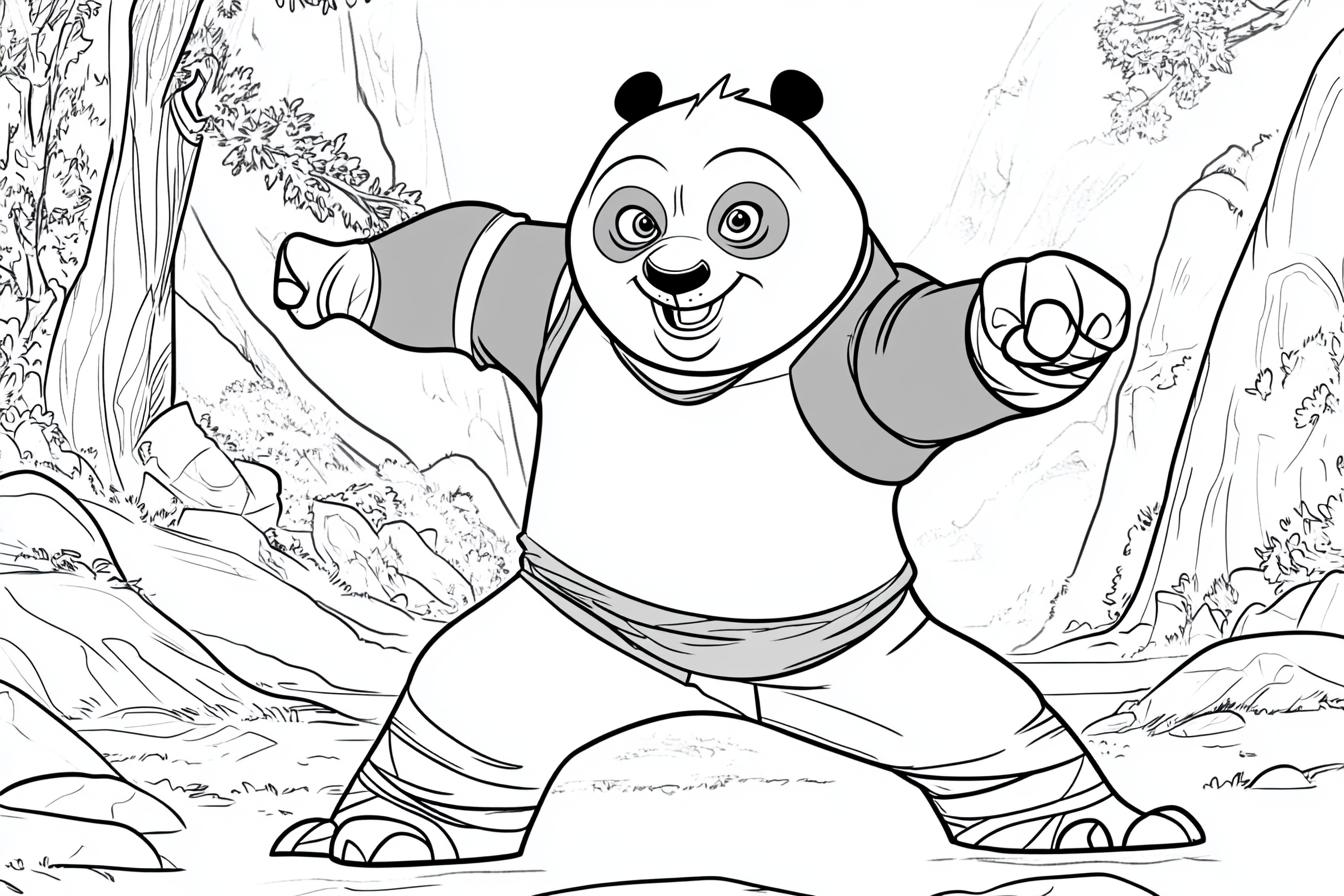 Free Printable PDF Kung Fu Panda Coloring Pages