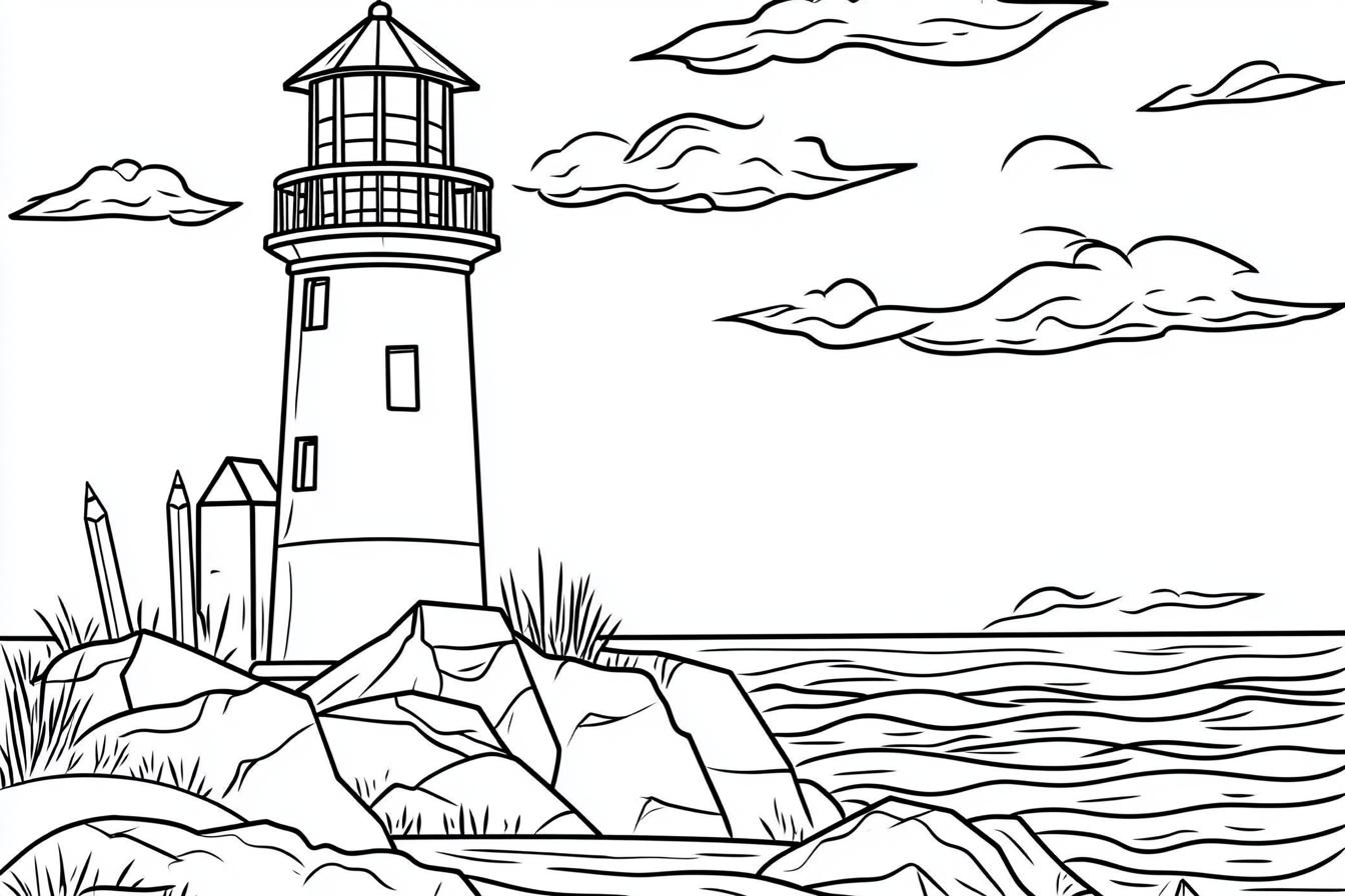 Free Printable PDF Lighthouse Coloring Pages