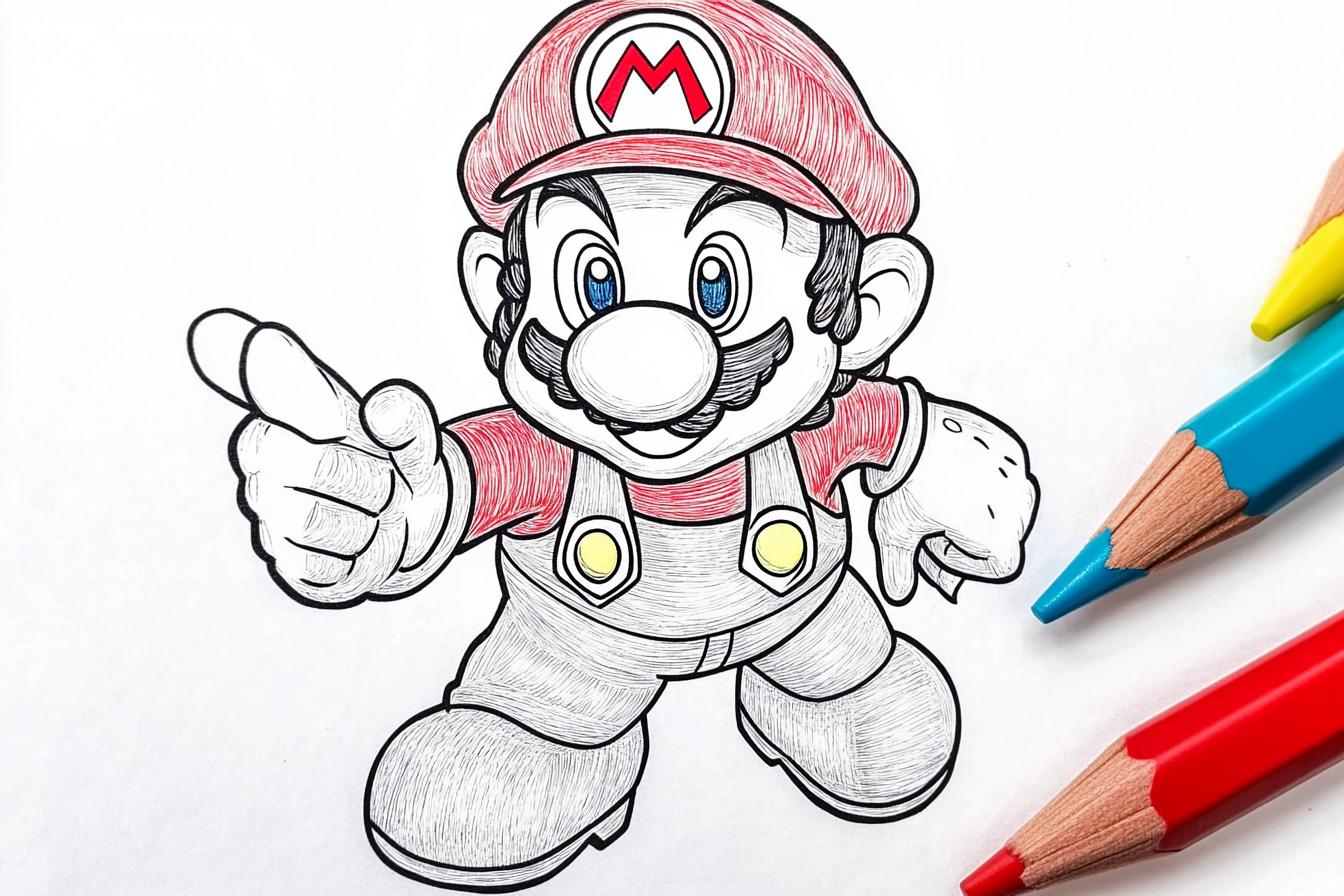 Mario Coloring Pages Free Printable PDF Mario Coloring Pages