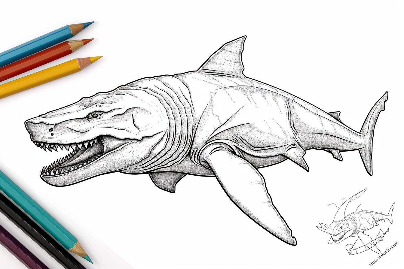Megalodon Coloring Pages Free Printable PDF Megalodon Coloring Pages