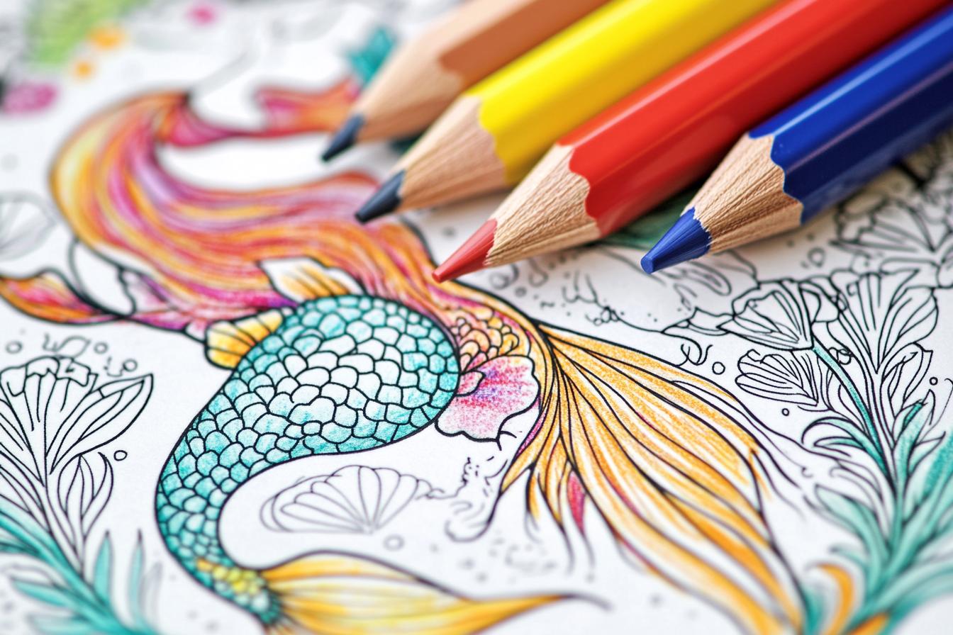 Free Printable PDF Mermaid Coloring Pages