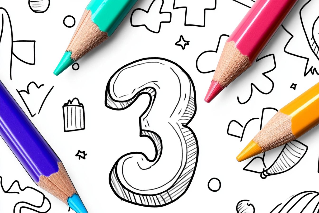 Number 3 Coloring Pages Free Printable PDF Number 3 Coloring Pages