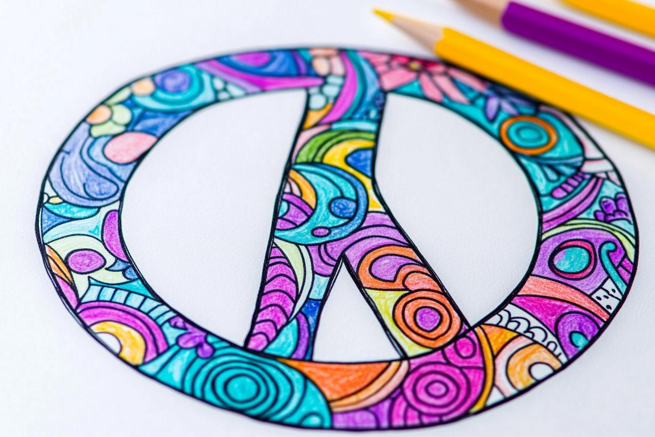 Free Printable PDF Peace Sign Coloring Pages