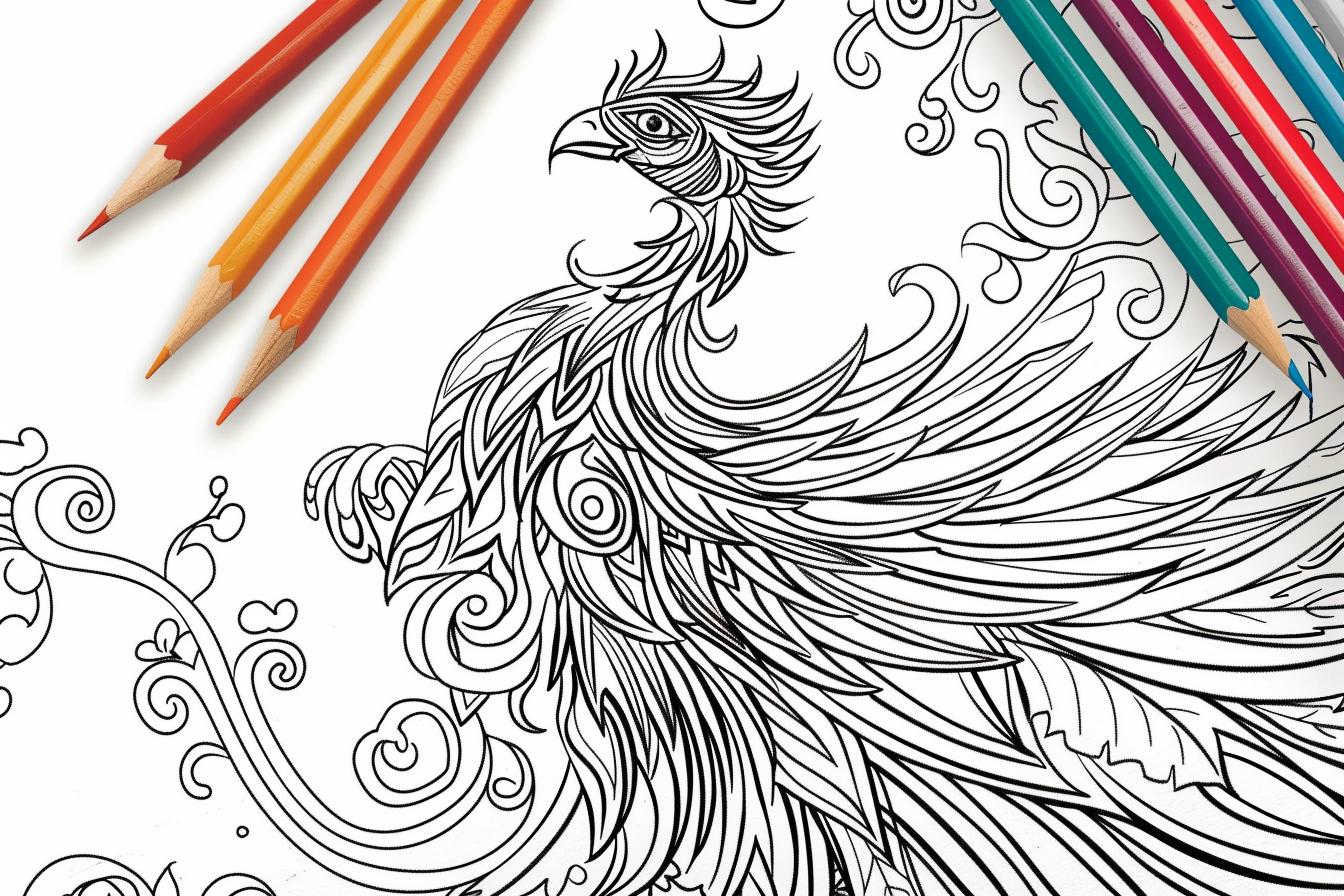 Phoenix Bird Coloring Pages Free Printable PDF Phoenix Bird Coloring Pages