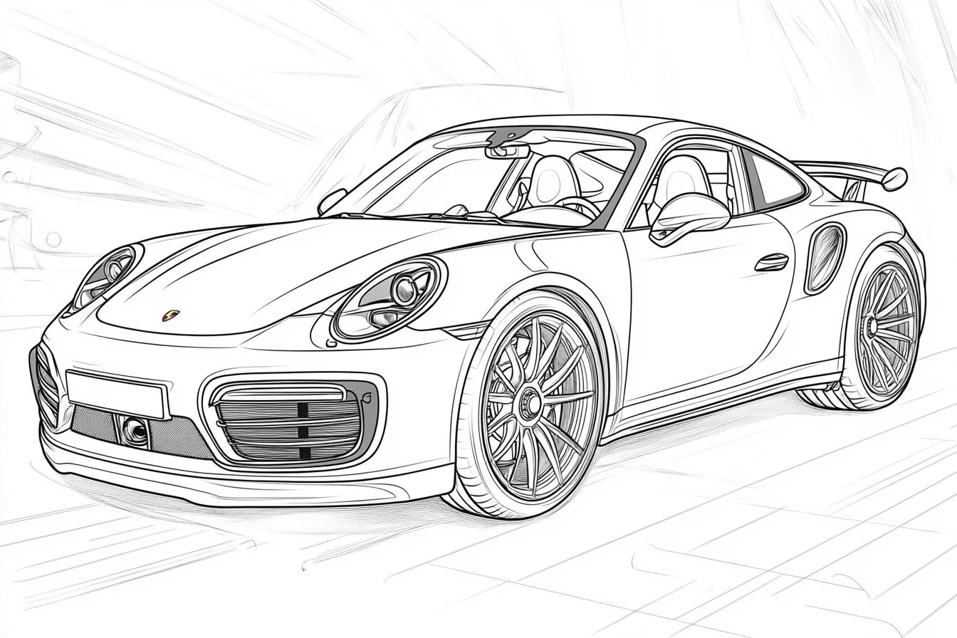 Porsche Coloring Pages Free Printable PDF Porsche Coloring Pages
