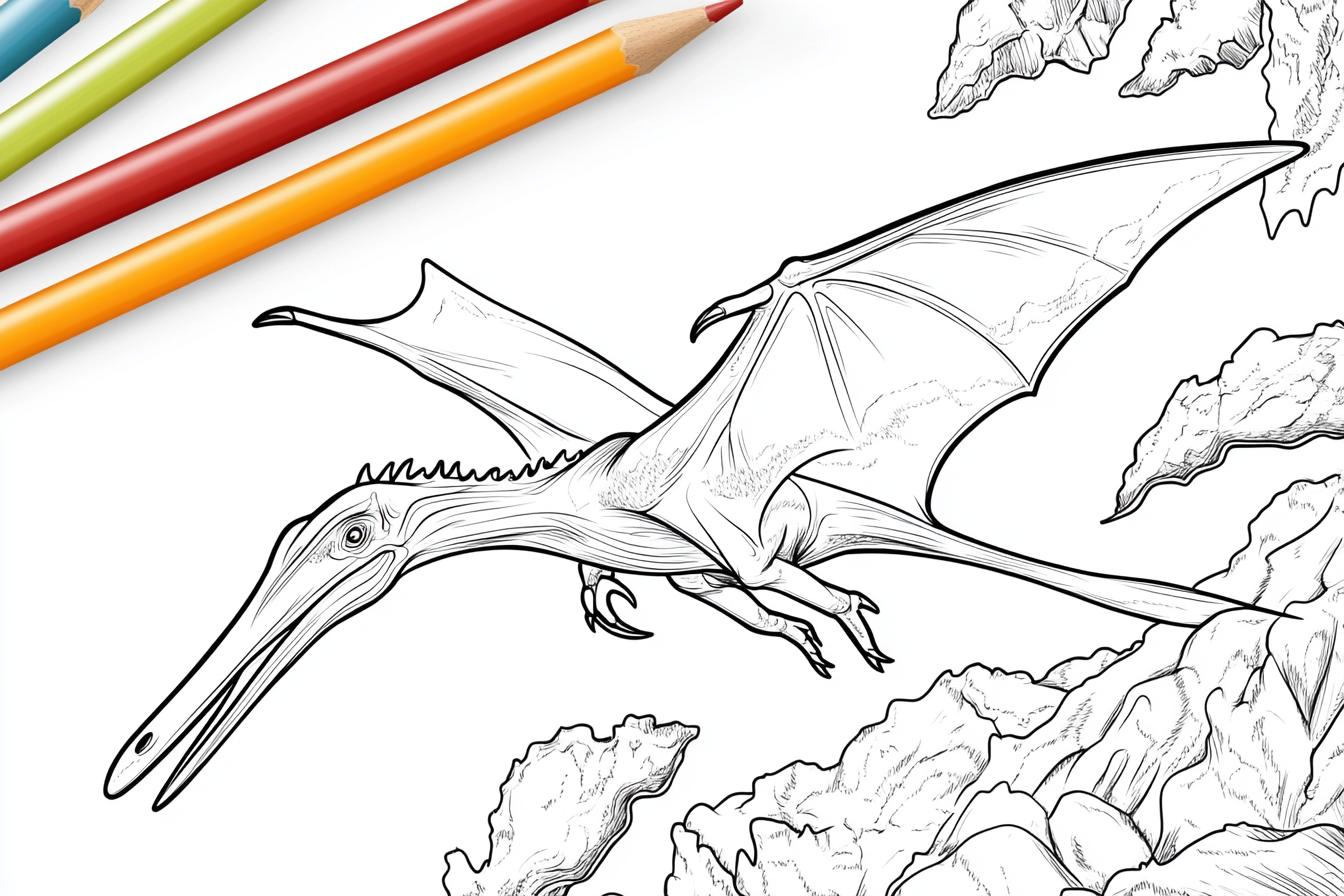 Free Printable PDF Pterodactyl Coloring Pages