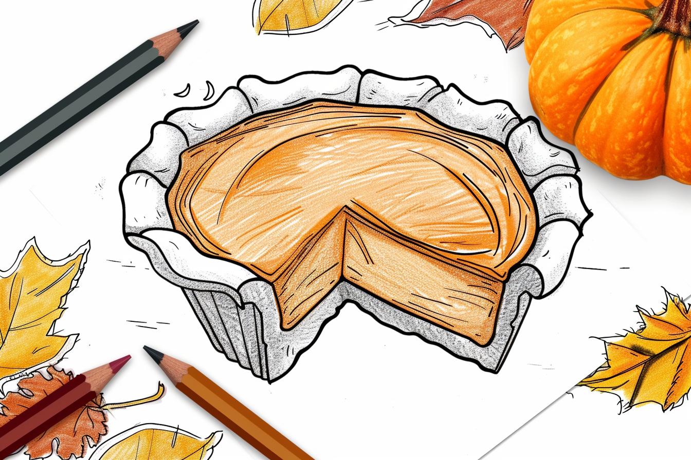 Pumpkin Pie Coloring Pages Free Printable PDF Pumpkin Pie Coloring Pages
