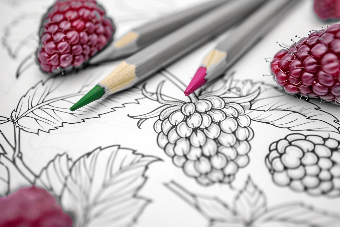 Raspberry coloring pages Free Raspberry coloring pages