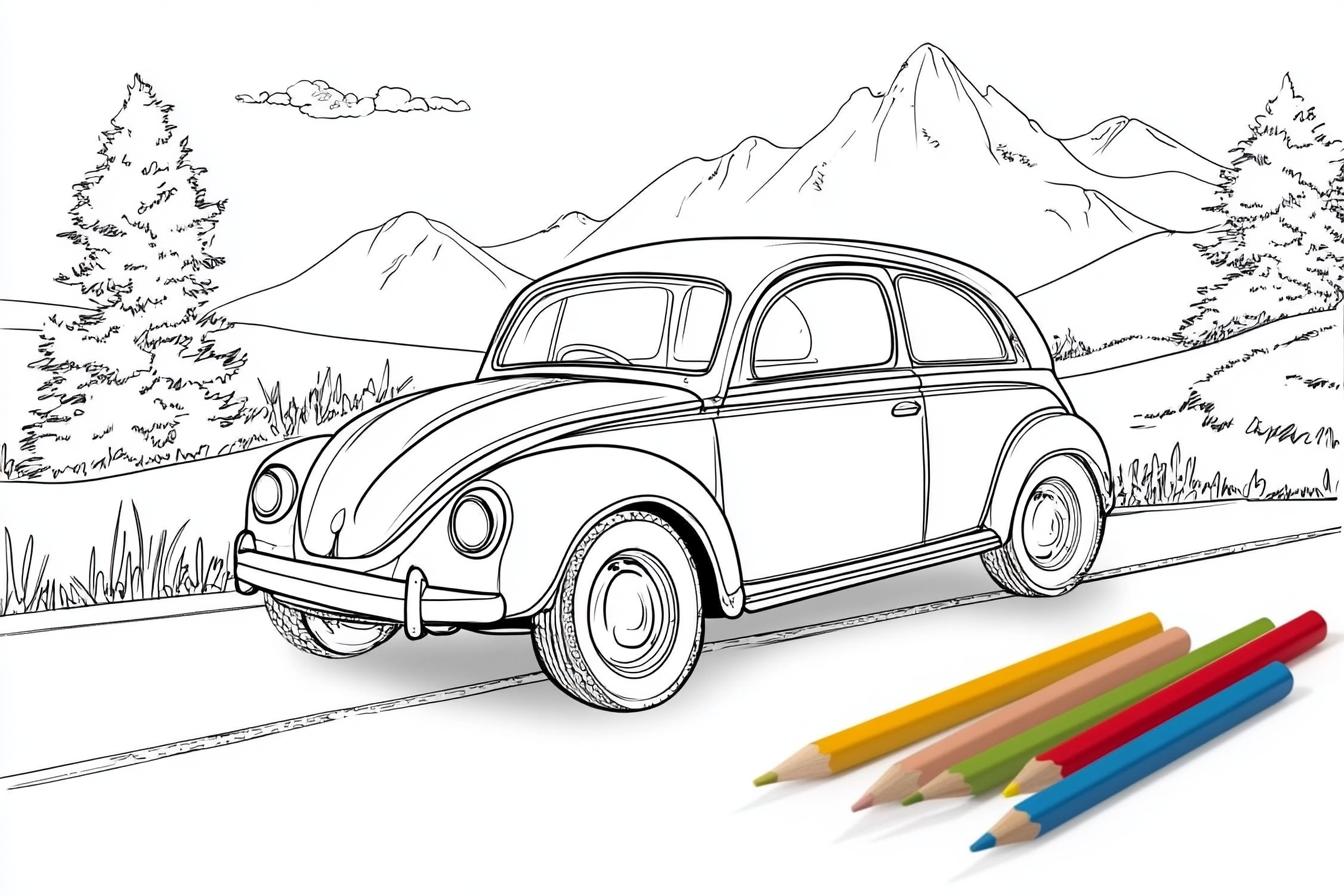 Free Printable PDF Road Trip Coloring Pages