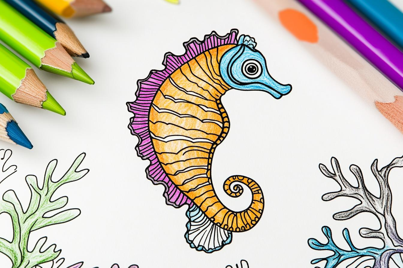 Free Printable PDF Seahorse Coloring Pages