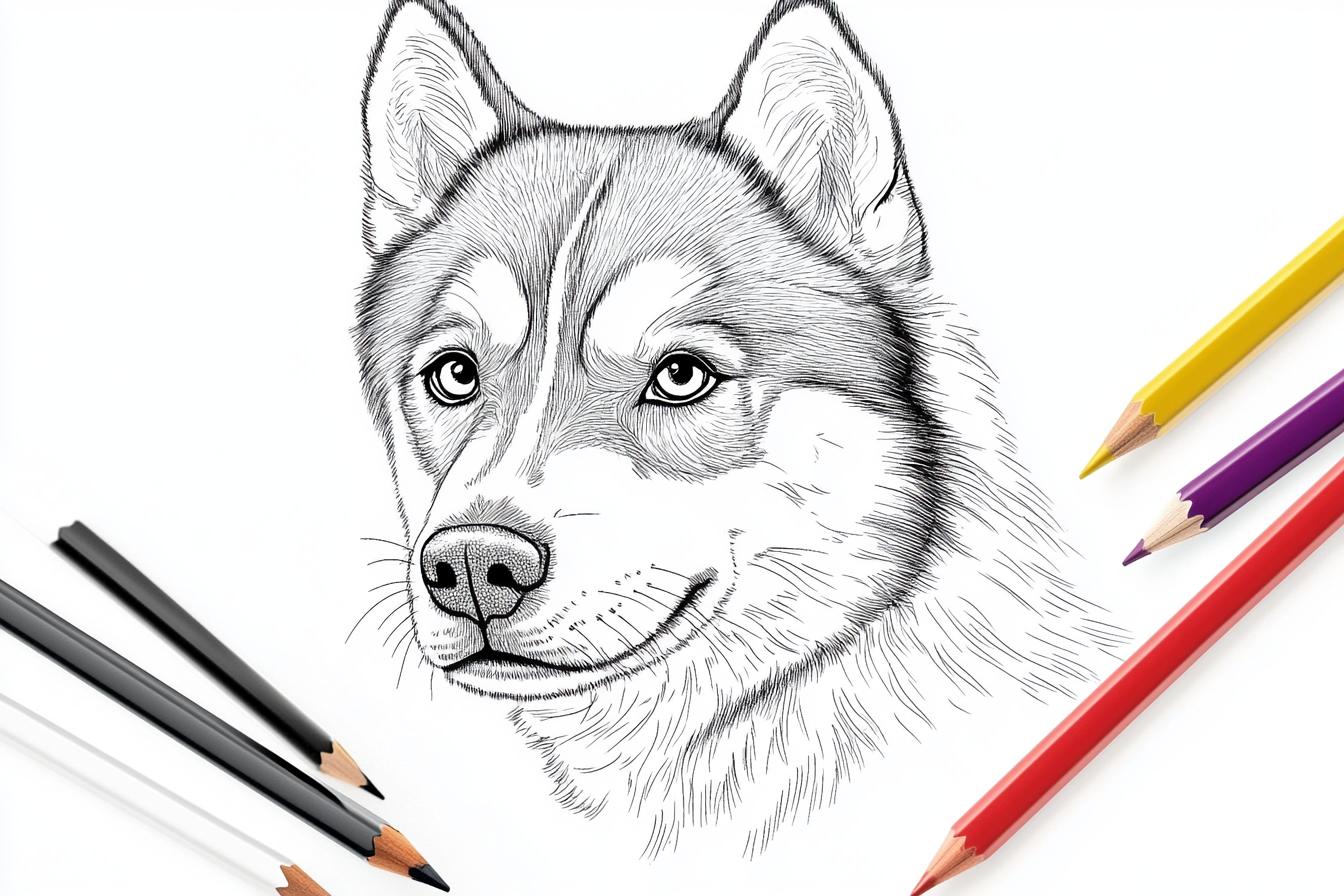Free Printable PDF Siberian Husky Coloring Pages
