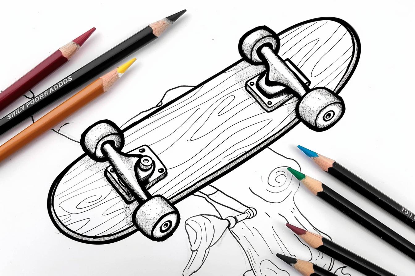 Skateboard Coloring Pages Free Printable PDF Skateboard Coloring Pages