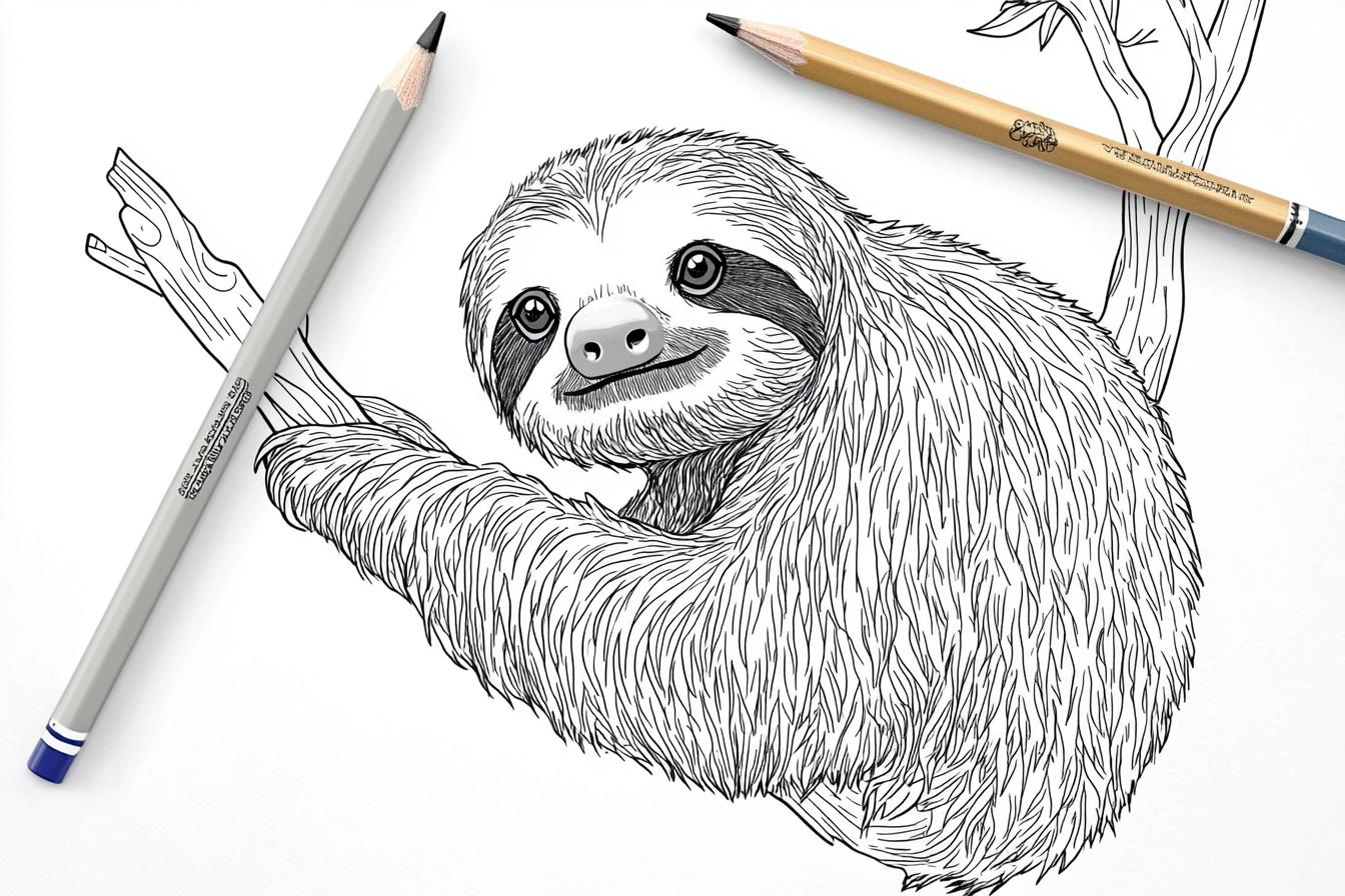 Free Printable PDF Sloth Coloring Pages