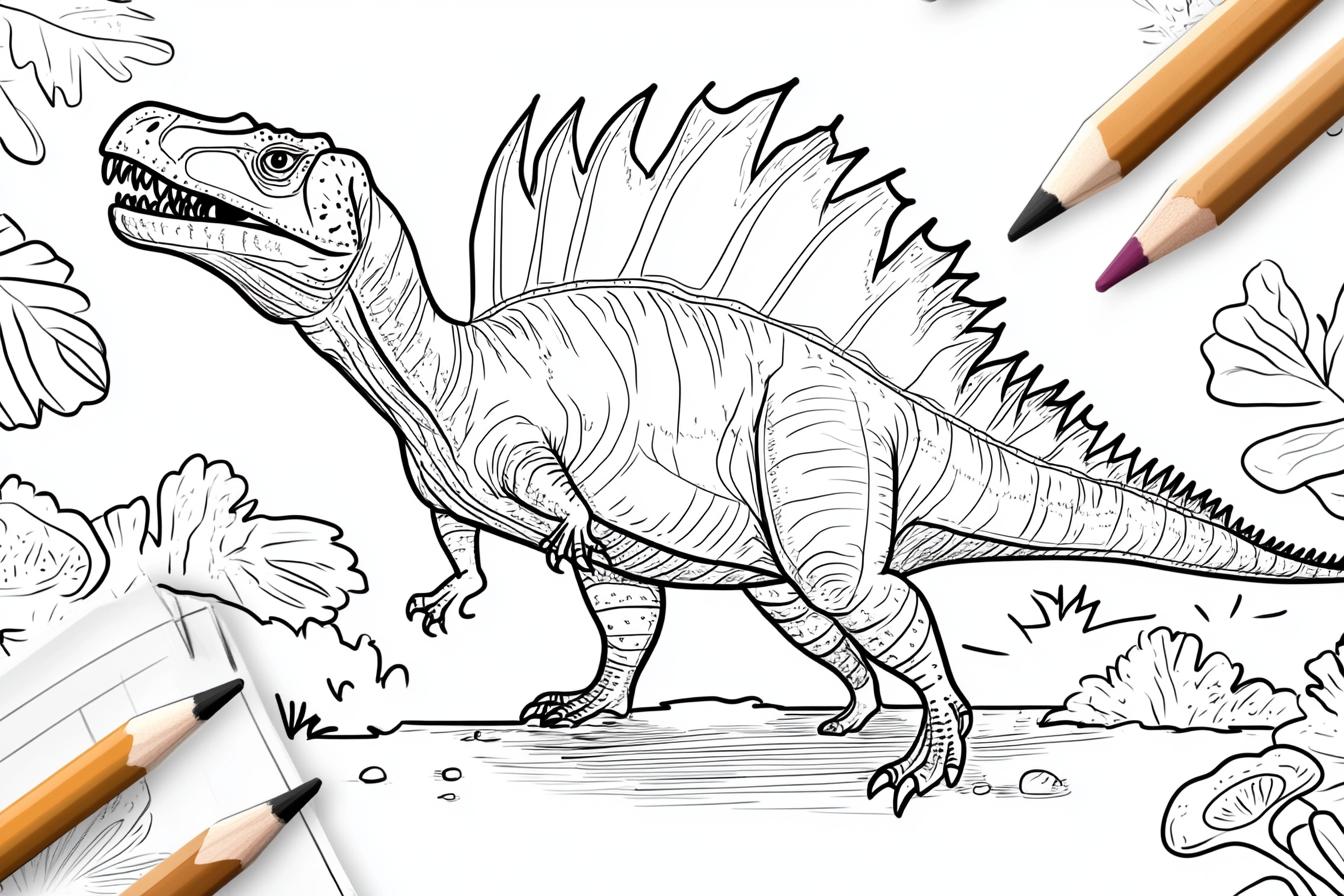 Spinosaurus Coloring Pages Free Printable PDF Spinosaurus Coloring Pages