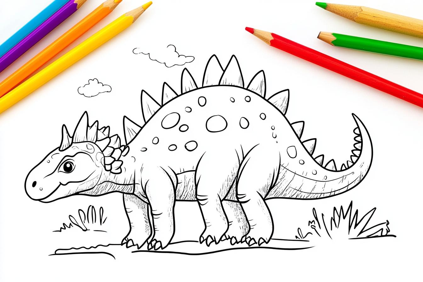 Free Printable PDF Stegosaurus Coloring Pages