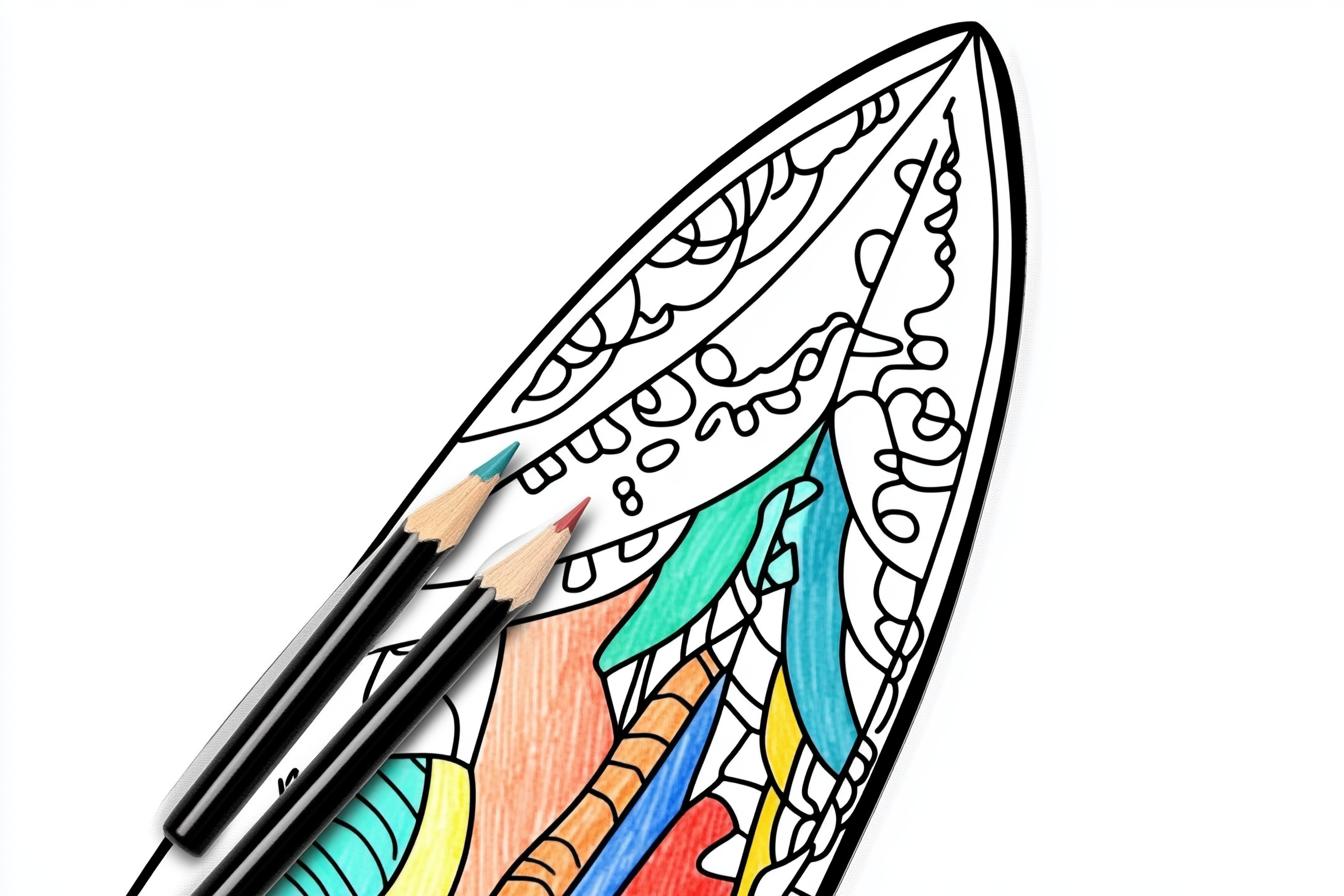 Surfboard Coloring Pages Free Printable PDF Surfboard Coloring Pages