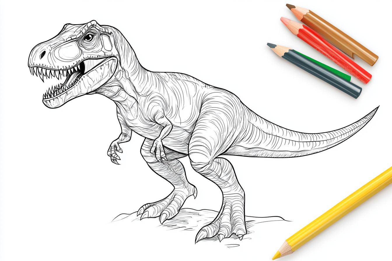 Free Printable PDF T-Rex Coloring Pages