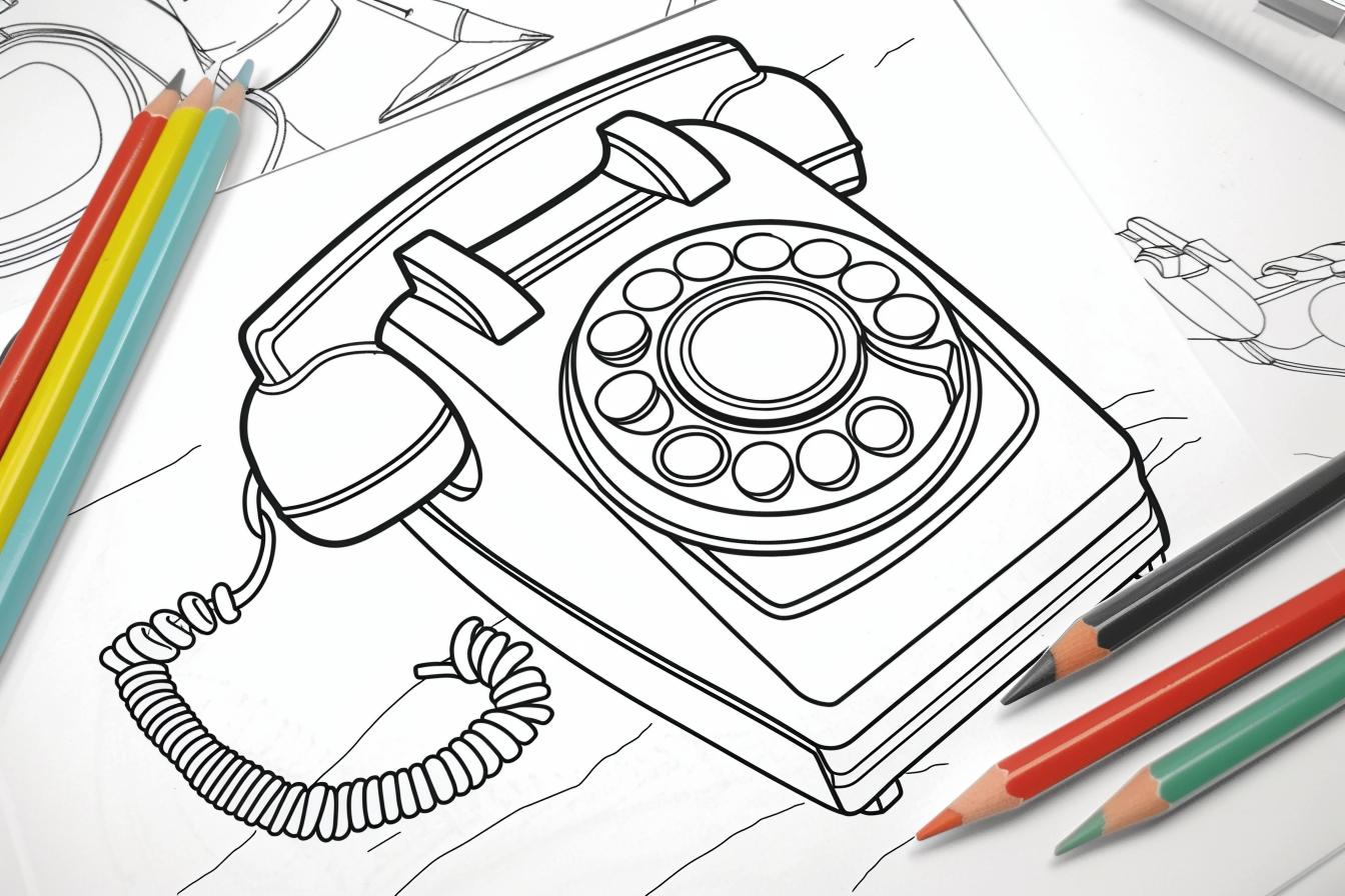 Telephone Coloring Pages Free Telephone Coloring Pages