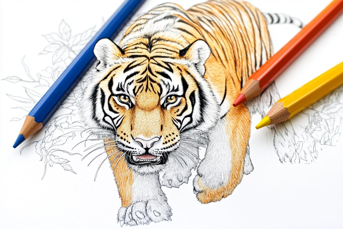 Free Printable PDF Tiger Coloring Pages