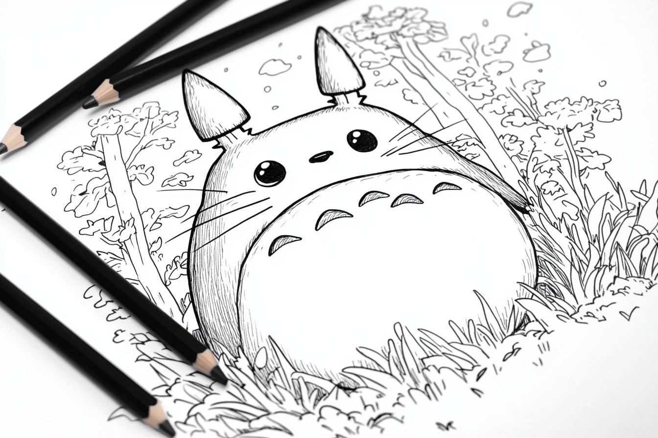 Totoro Coloring Pages Free Printable PDF Totoro Coloring Pages