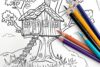 Bloop Coloring Pages Coloring - Tree House Coloring Pages 100x67 