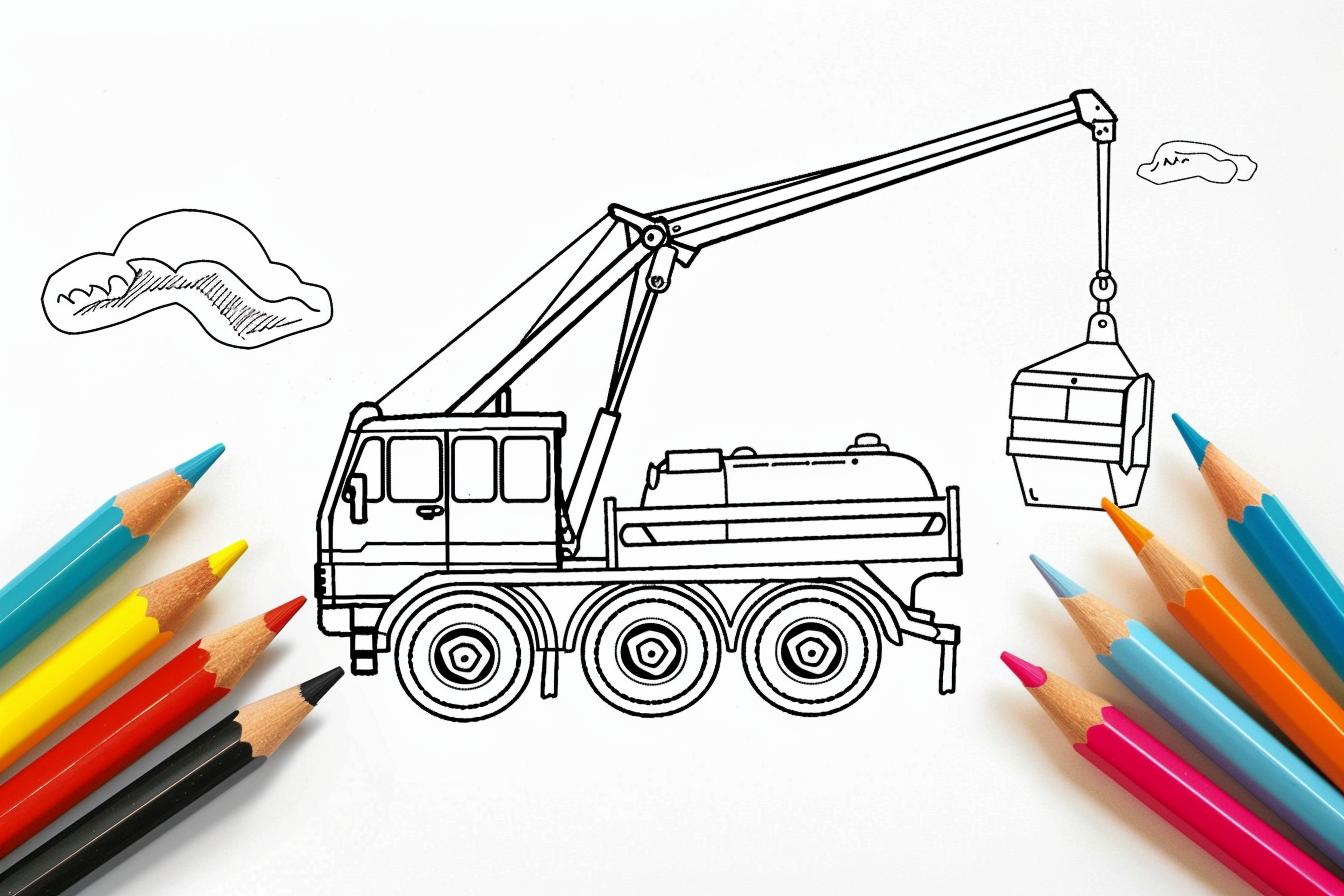 Truck Crane Coloring Pages Free Truck Crane Coloring Pages