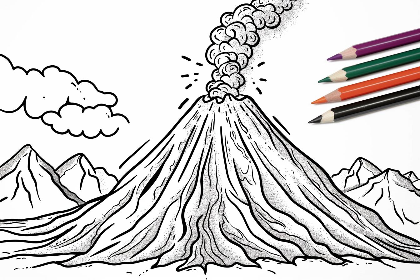 Volcano Coloring Pages Free Printable PDF Volcano Coloring Pages