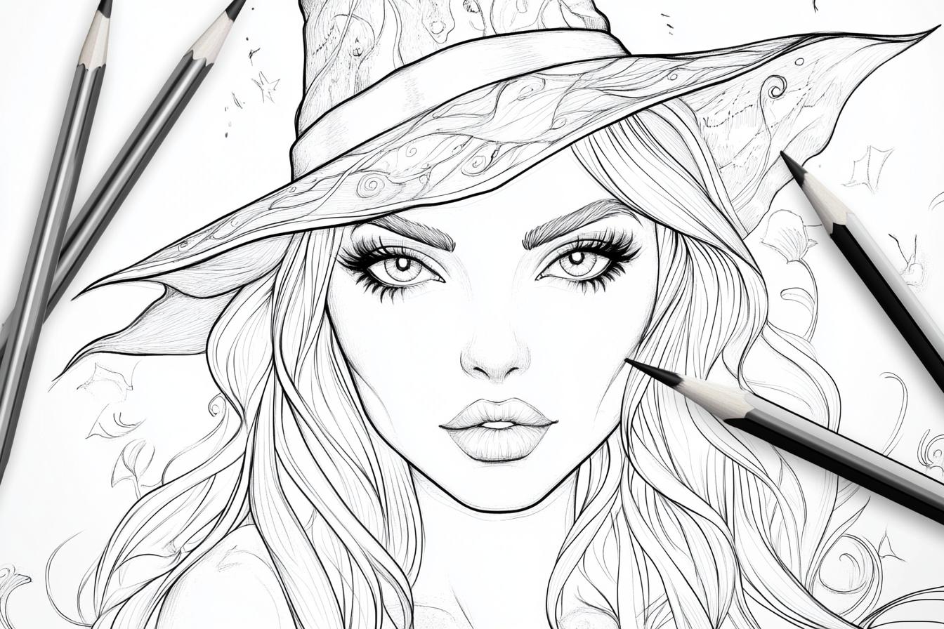 Free Printable PDF Witch Coloring Pages